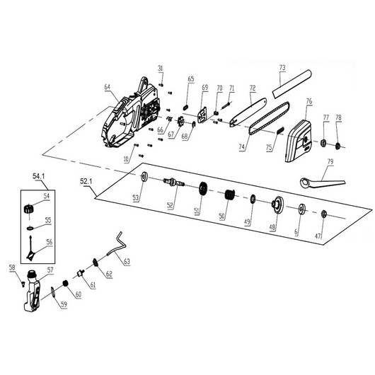 Корпус, шина и масляный бак Champion 116