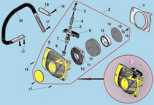 Стартер и рукоятка Champion 237