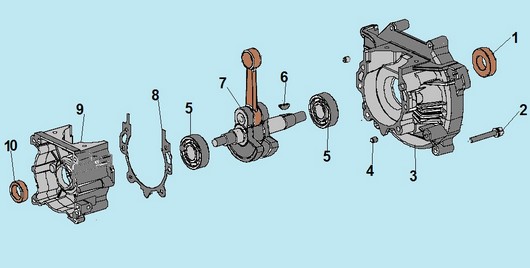 Коленвал и картер Champion T433S-2