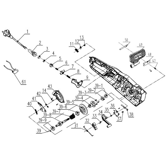 Кабель питания, шестерня ведомая и конденсатор Champion 522N-18