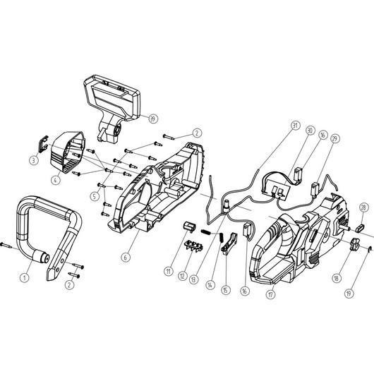Корпус, рукоятка и выключатель Champion CSB1811