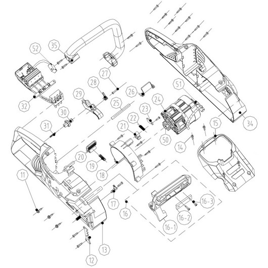 Электродвигатель, корпус и рукоятка Champion CSB400