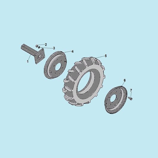 Ось крепления колес и колеса Champion DC1163E