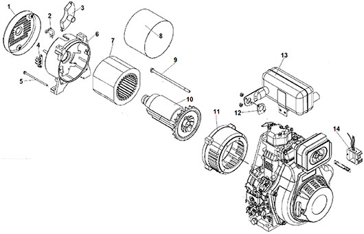 Статор и ротор Champion DG3600E