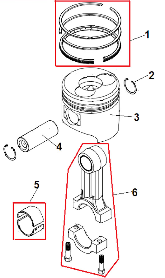 Шатун и поршень Champion DG6000E