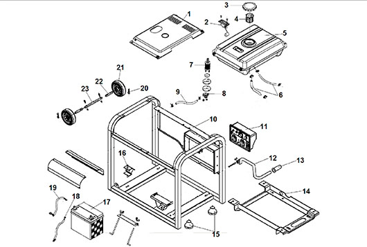 Рама и АКБ Champion DG6000E