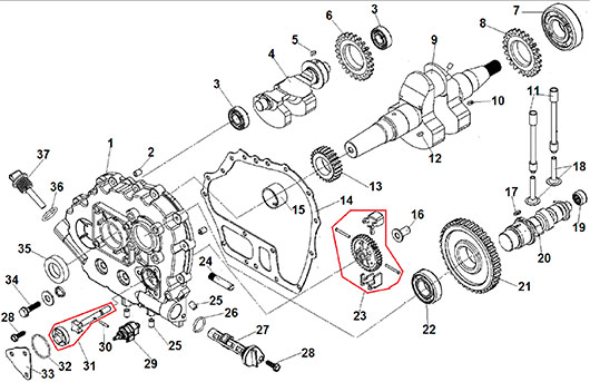 Коленвал и распредвал Champion DW190AE