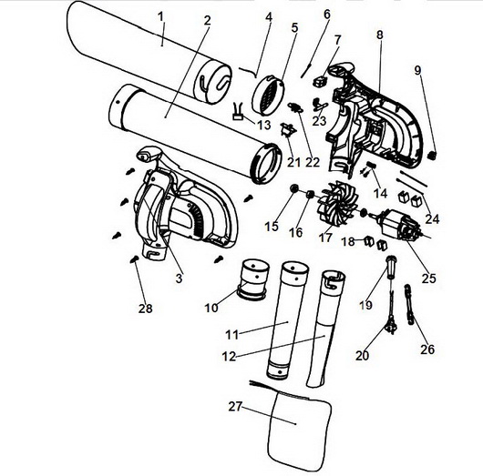 Запчасти для воздуходувки Champion EB2718