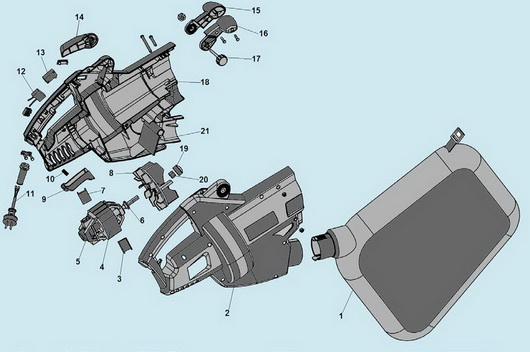 Детали корпуса и двигатель EB4510