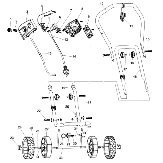 Рукоятка и колеса Champion EC1400