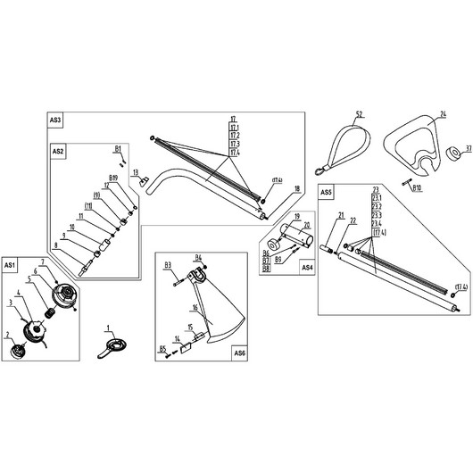 Кожух, штанга и вал Champion ET1005A