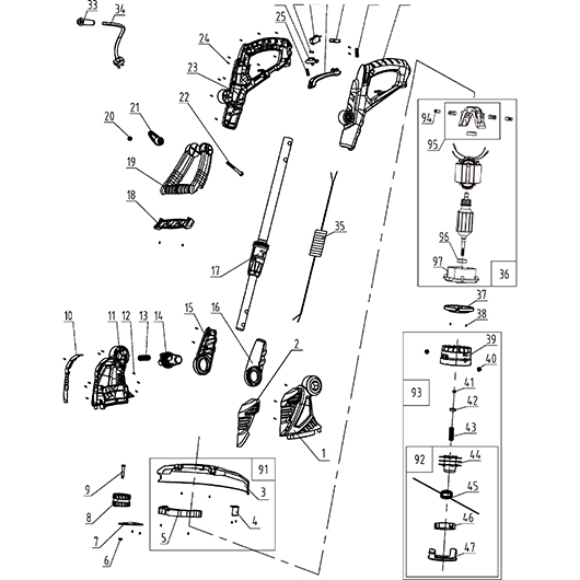 Запасные части для электротриммера Champion ET452