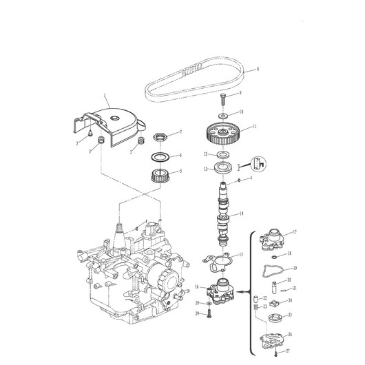 Насос масляный и ремень Toyama F20ABMS