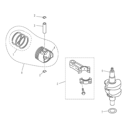 Поршень и коленвал Toyama F5BMS