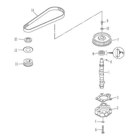 Ремень, насос масляный и распредвал Toyama F9.8BMS