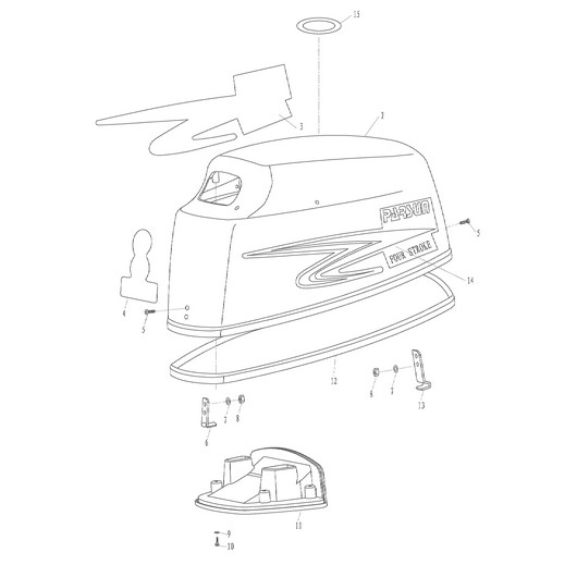 Крышка двигателя Toyama F9.8BMS