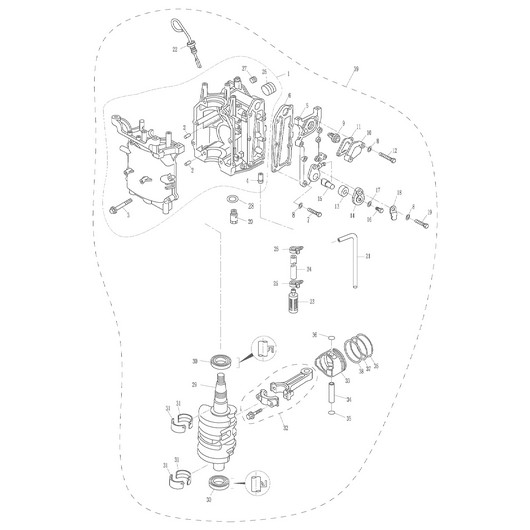 Коленвал Toyama F9.8BMS