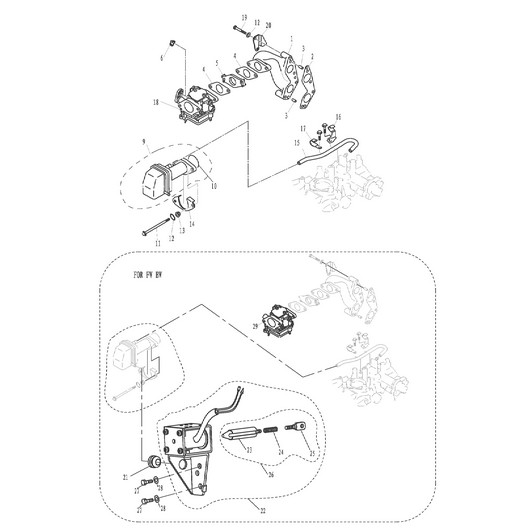 Система впуска и карбюратор Toyama F9.9BMS