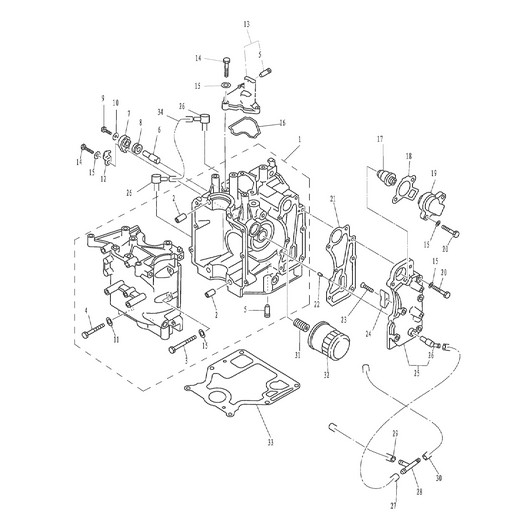Цилиндр и картер Toyama F9.9BMS