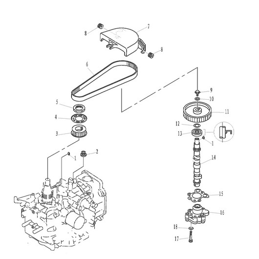 Насос масляный и ремень Toyama F9.9BMS