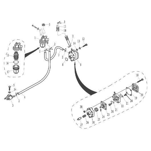 Топливный насос и топливный фильтр Toyama F9.9BMS