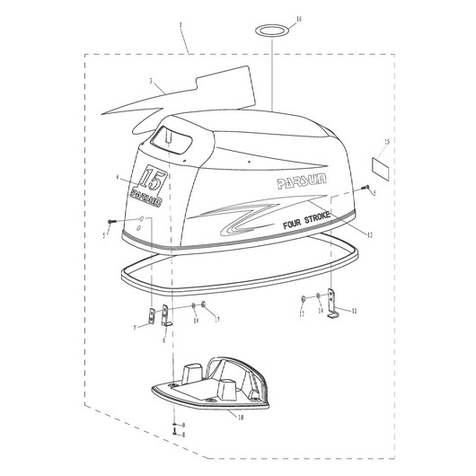 Верхний обтекатель Toyama F9.9BMS