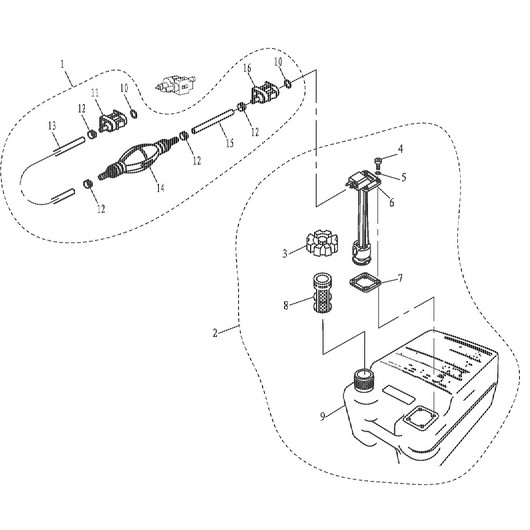 Топливный бак Toyama F9.9BMS