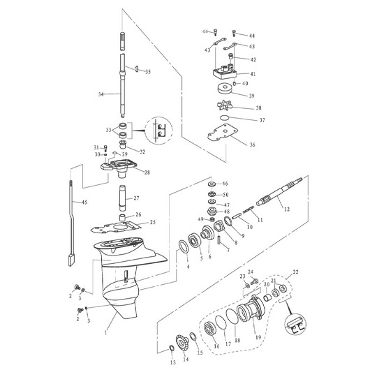 Детали редуктора Toyama F9.9BMS