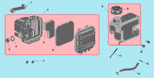 Воздушный фильтр и топливный бак Champion G140VK/1
