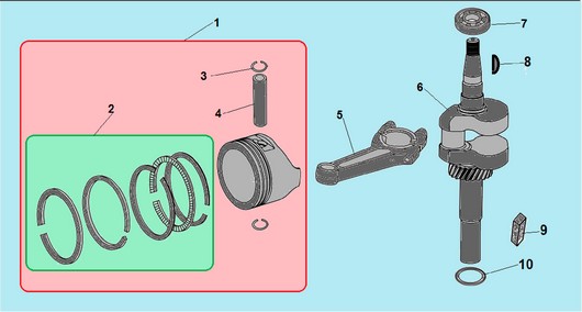 Поршень, шатун и коленвал Champion G200VK/2