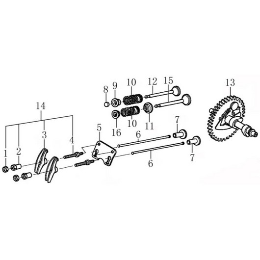 Распредвал и клапана Champion G210-1HK