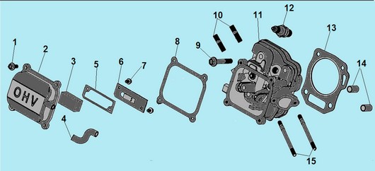 Детали головки цилиндра Champion G250HK