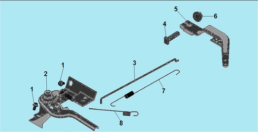 Детали рычага регулятора оборотов Champion G250HK