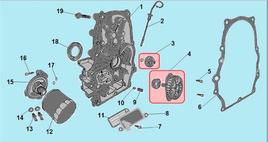 Детали крышки картера Champion G680HKE
