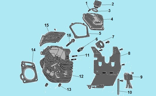 Детали правой головки цилиндра Champion G680HKE