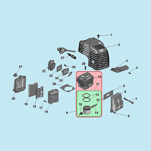 Карбюратор, цилиндр и поршневая группа Champion GC243E