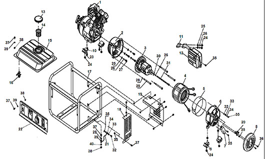 Детали статора и ротора Champion GG1300
