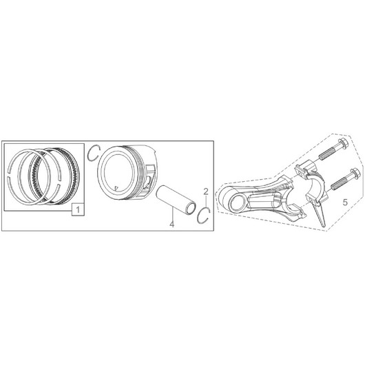 Кольца поршневые и шатун Champion GG6500-3