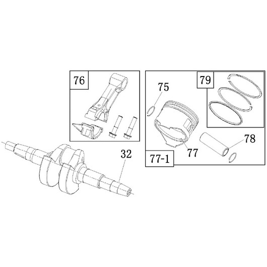 Поршень и коленвал Champion GG7001EW