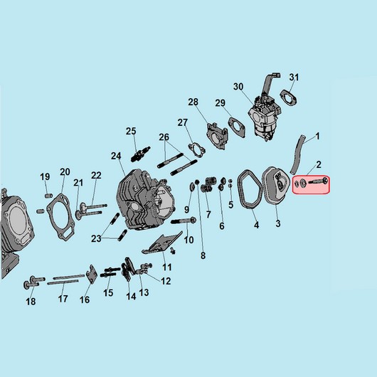 Головка цилиндра, карбюратор и клапана Champion GG7501E
