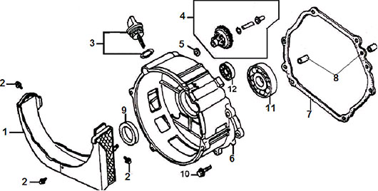 Крышка картера бензогенератора Champion GG8000E