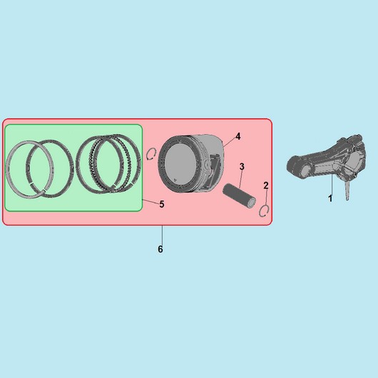 Поршень и шатун Champion GP55