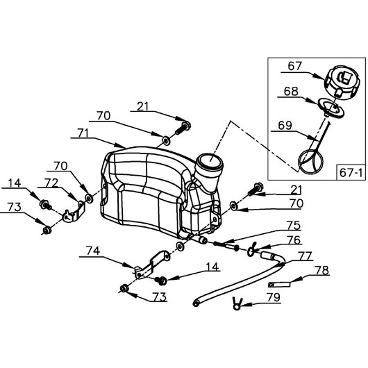 Топливный бак Champion GS50100 после 2021г