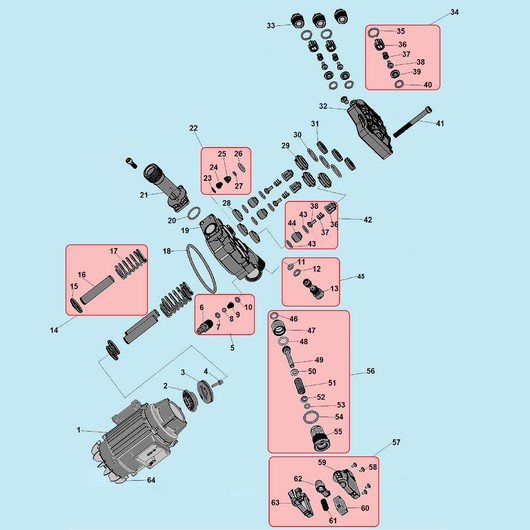 Электродвигатель, поршень и клапана Champion HP5210