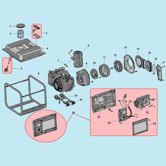 Рама, топливный бак и панель управления Champion IGG1200
