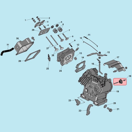 Картер и головка цилиндра Champion IGG1200