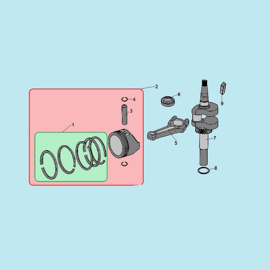 Поршень и коленвал Champion LM5347