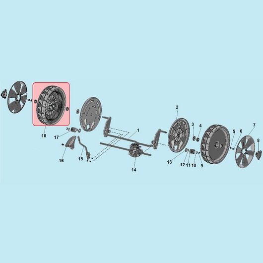 Колеса и ось задних колес Champion LM5347