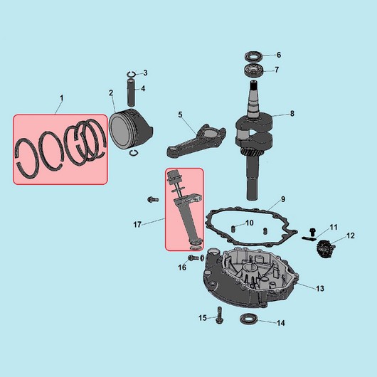 Коленвал, шатун и поршень Champion LMH5629