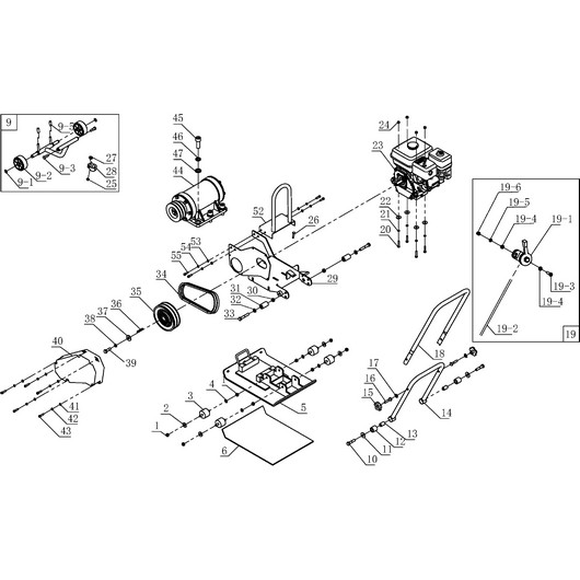 Плита вибратора, рукоятка и ремень Champion PC1050FT